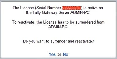 tally license details