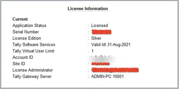 license information