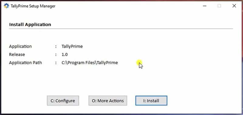 tally prime new installation